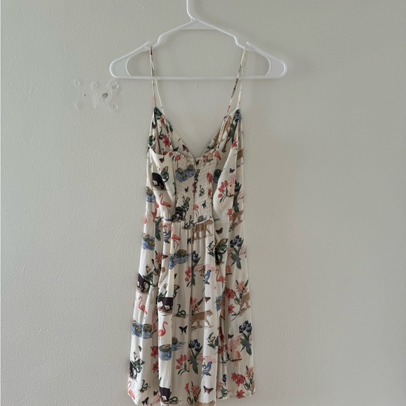 Reformation Cream Dress with Floral and Animal Patterns - Picture 2 of 6